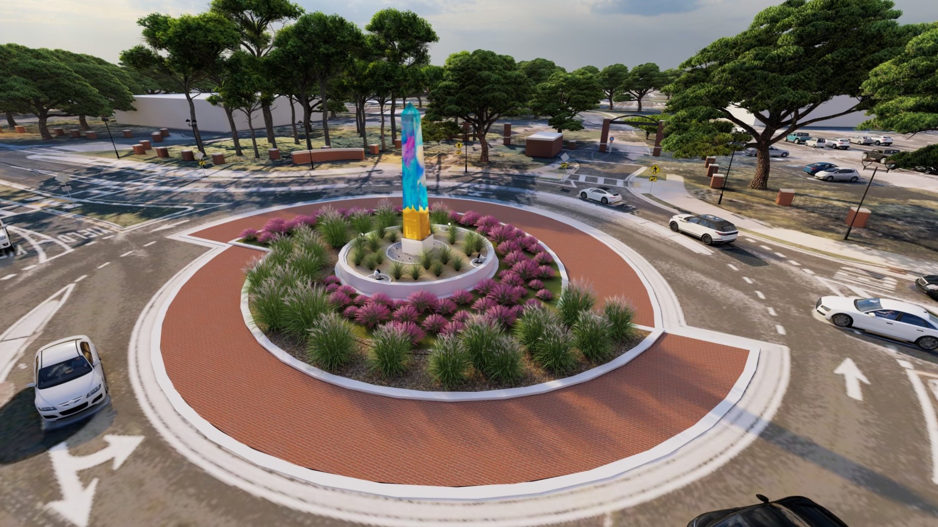 Artist designs dramatic sculpture for Arlington roundabout