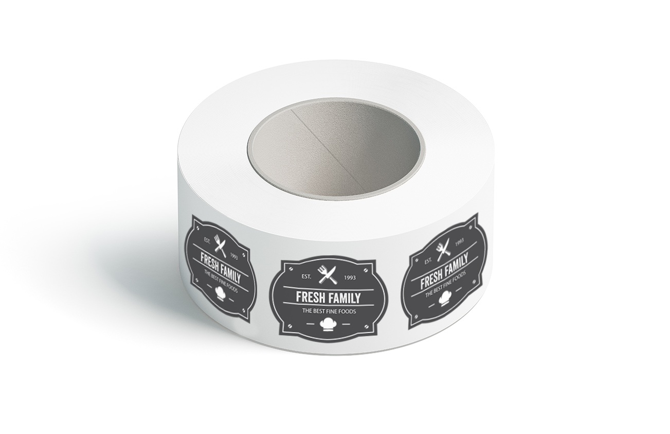 White Poly Roll Stickers JayLine