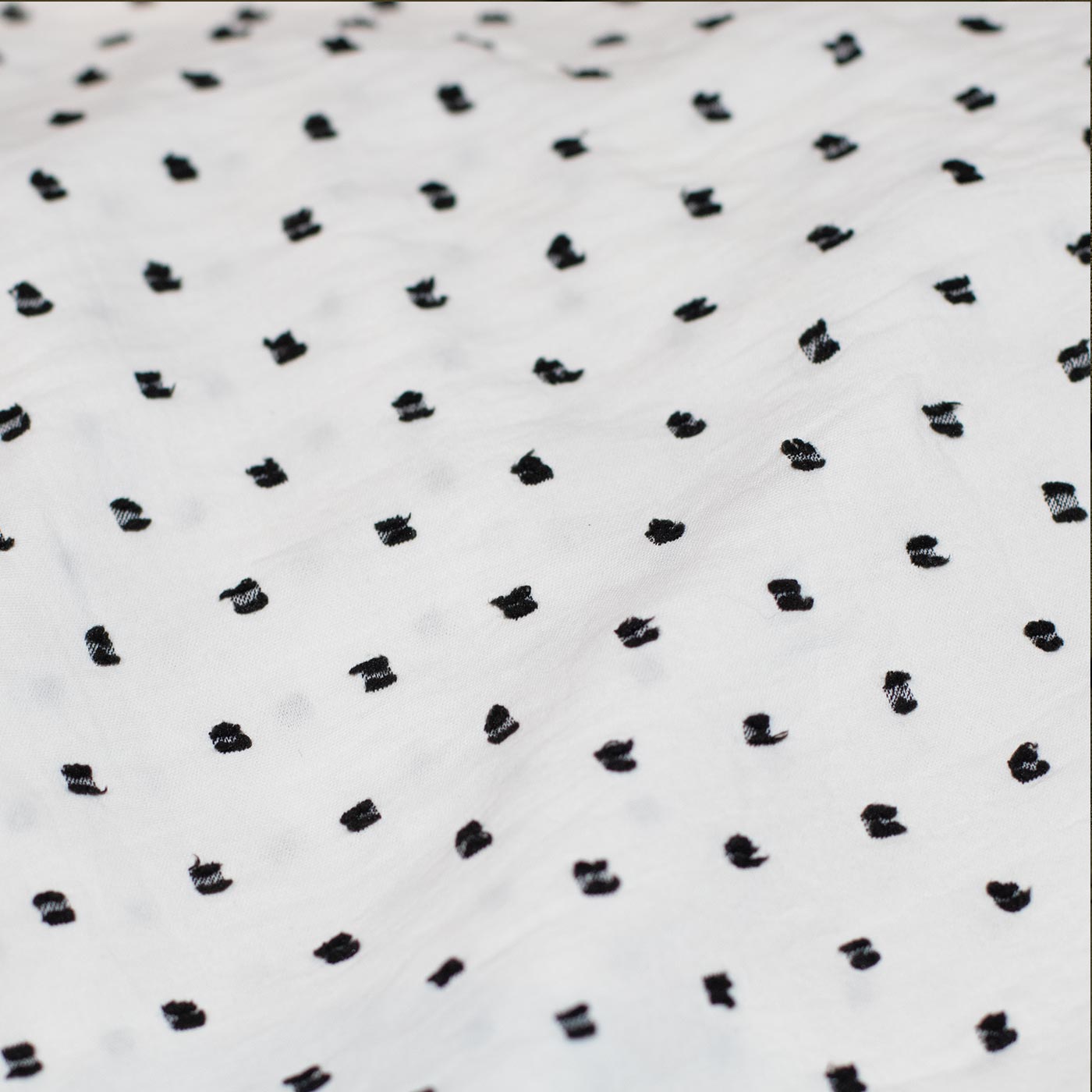 Black & White Dotted Cotton Gauze Fabric