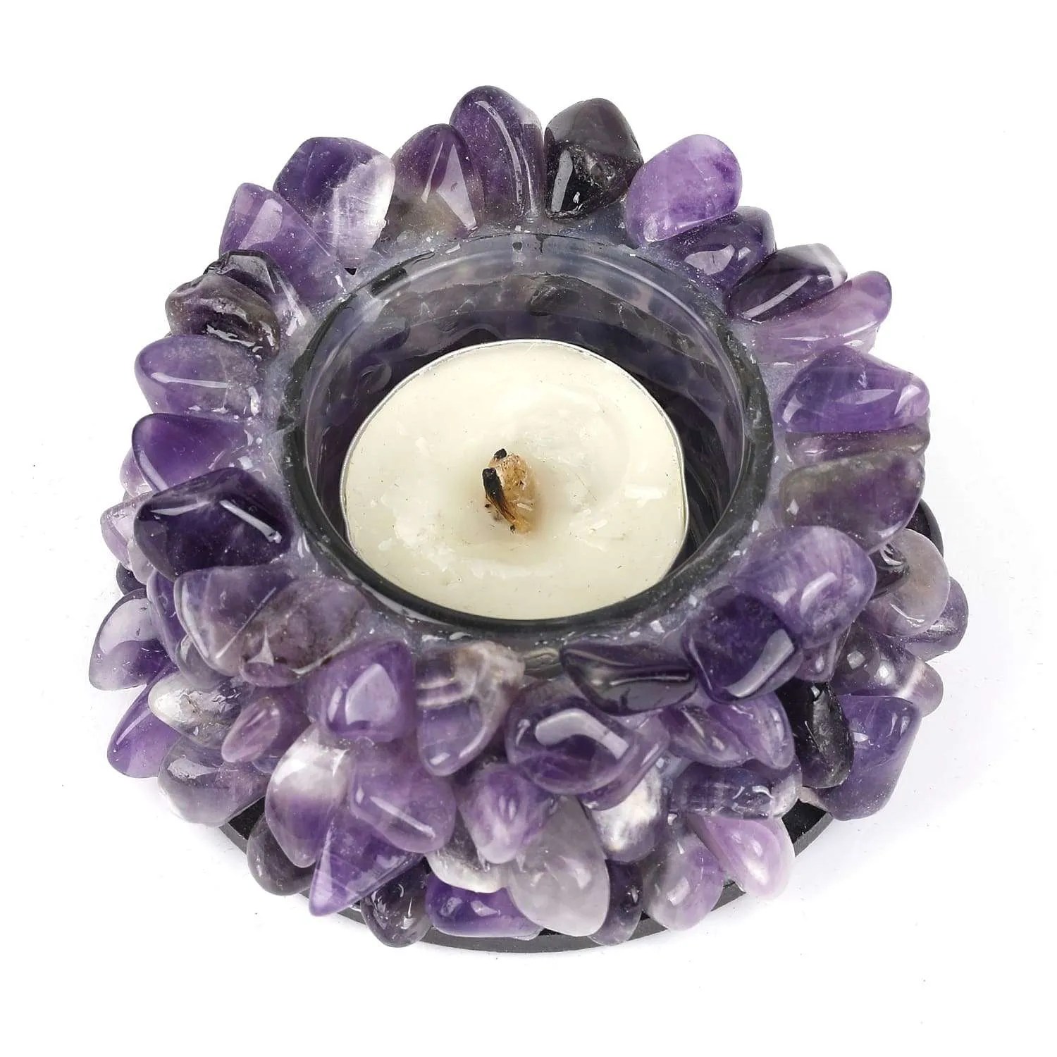 Amethyst Candle Holder（Z0930） Wholesale Bulk Crystals, Crystal Gifts