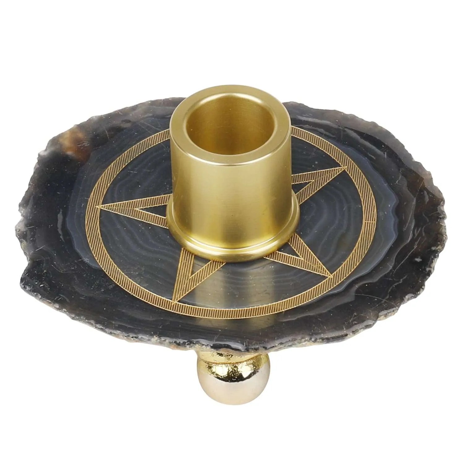 Agate Candle Holder Pentacle （Canh01） Wholesale Bulk Crystals