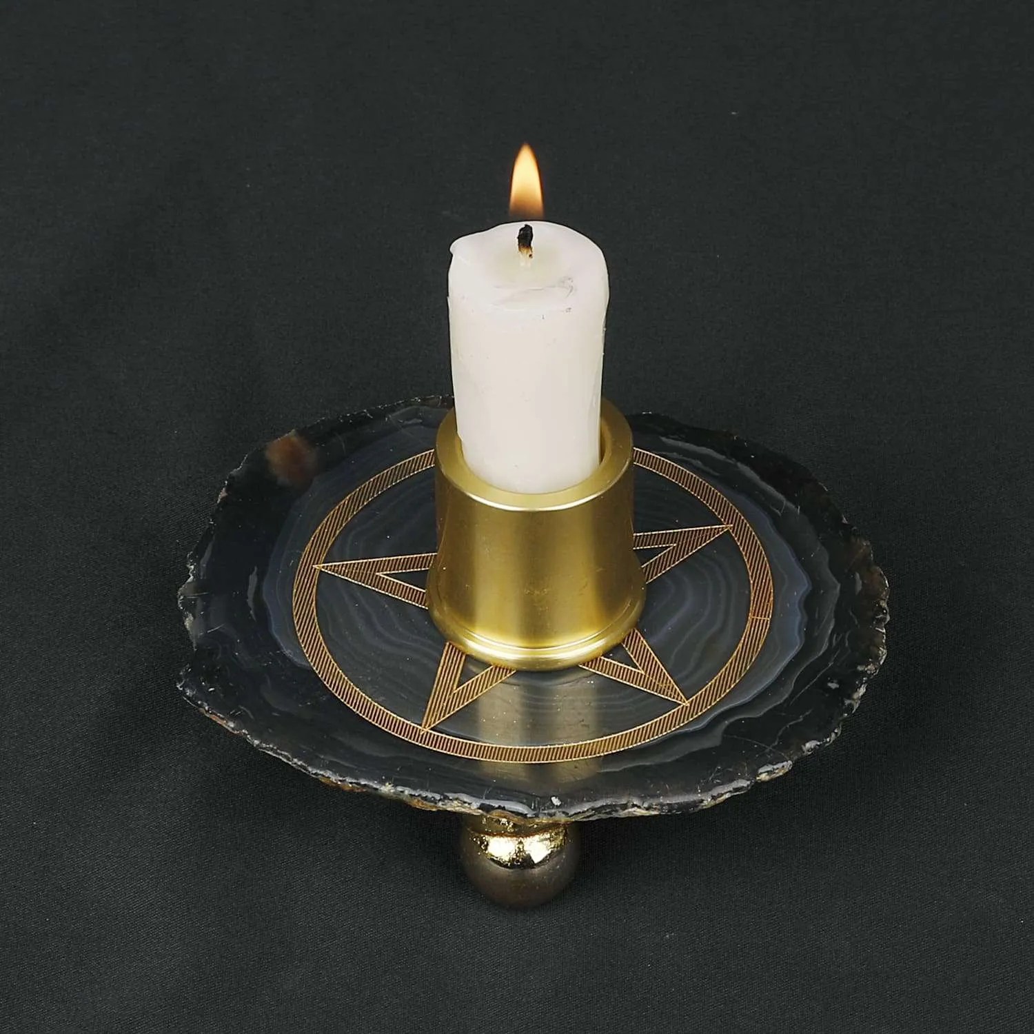 Agate Candle Holder Pentacle （Canh01） Wholesale Bulk Crystals