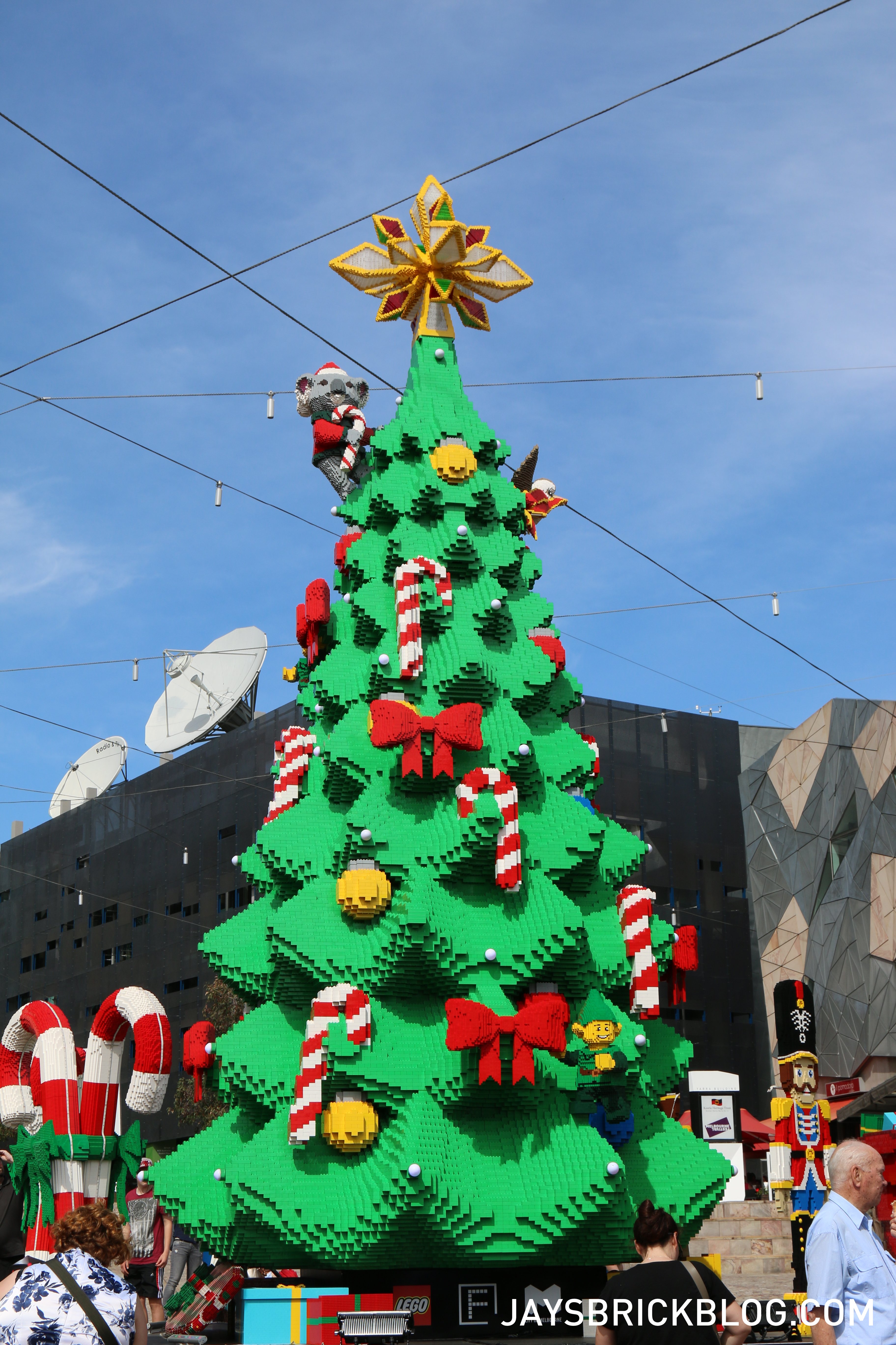Visiting the LEGO Christmas Tree at Federation Square, Melbourne Jay