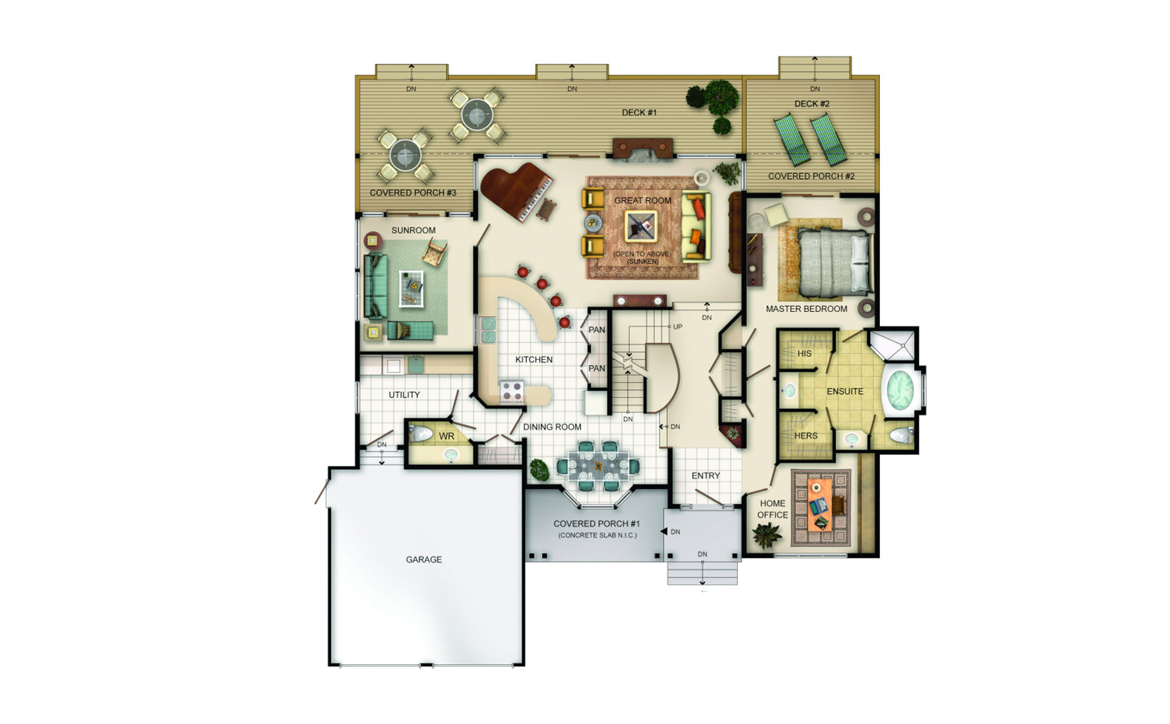 Cornell Floor Plan Main Level JayWest Country Homes