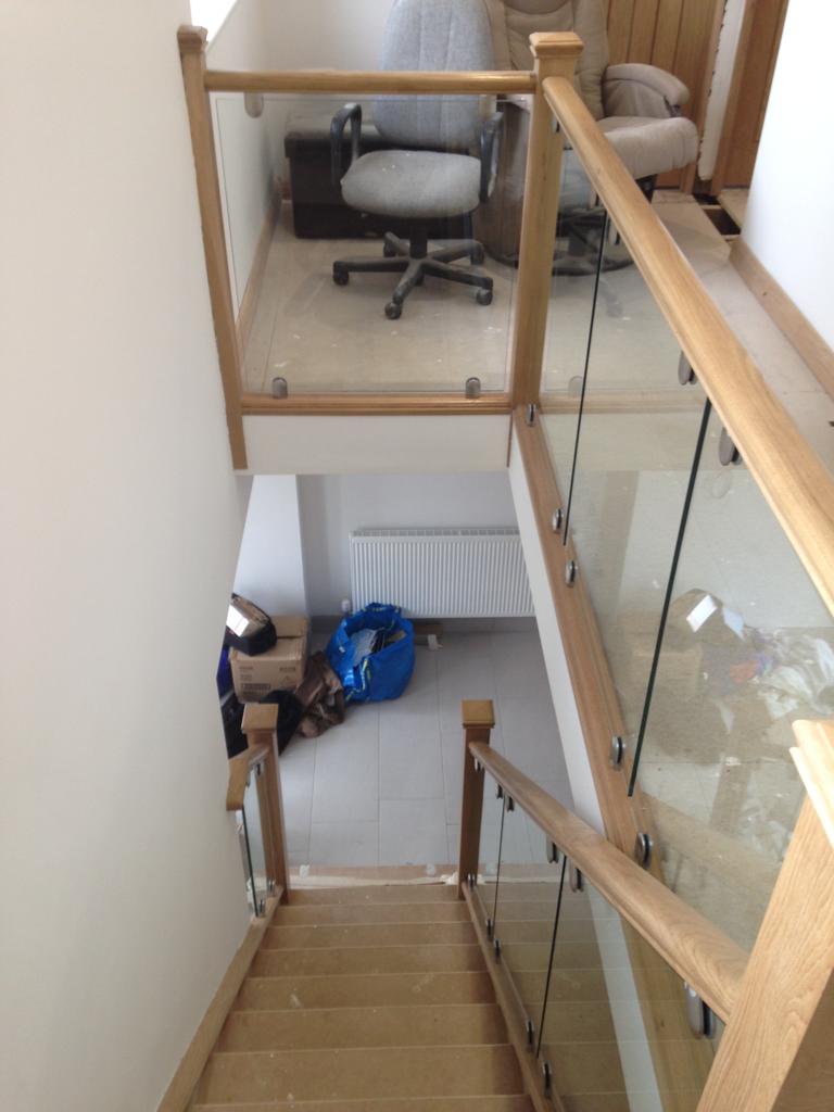 Oak & Glass Staircase Jaz Wiggins Bespoke Carpentry, Essex & Suffolk