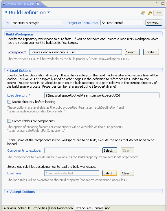 Loading with Load Rules in Rational Team Concert 4.0 and later