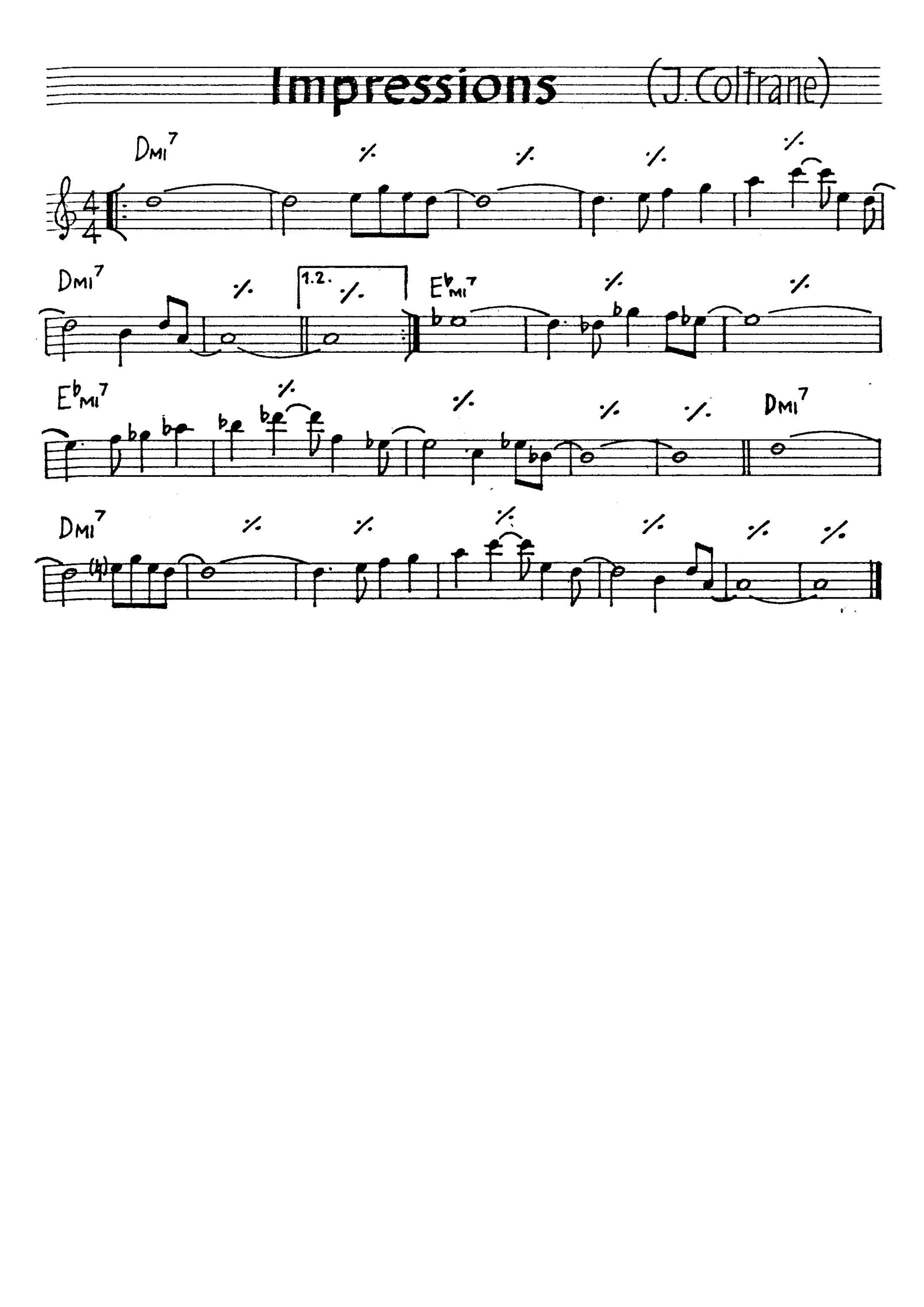 【無料楽譜】Impressions（）／Coltrane J.【JAZZ】