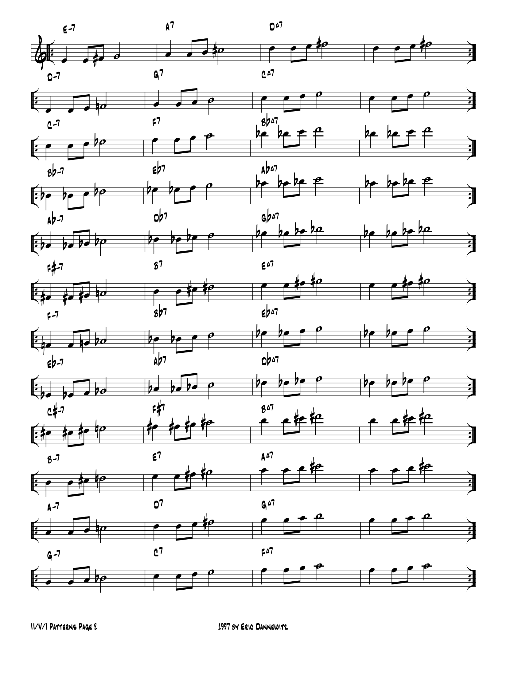 Jazz patterns (II V I) 1 bis PDF free download trumpet tutorial