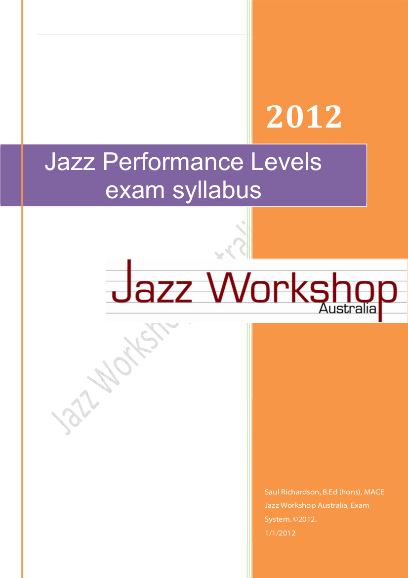 Jazz Exams at JWA Jazz Australia