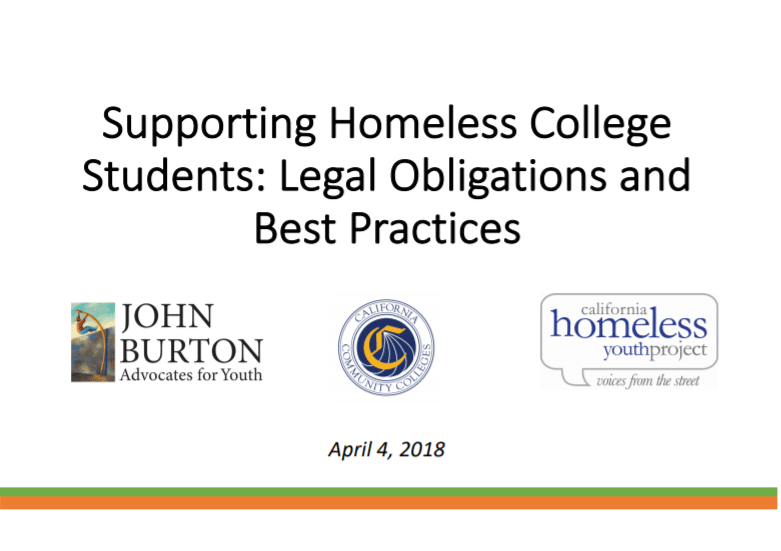 Supporting Homeless, Food, and Housing Insecure College Students JBAY