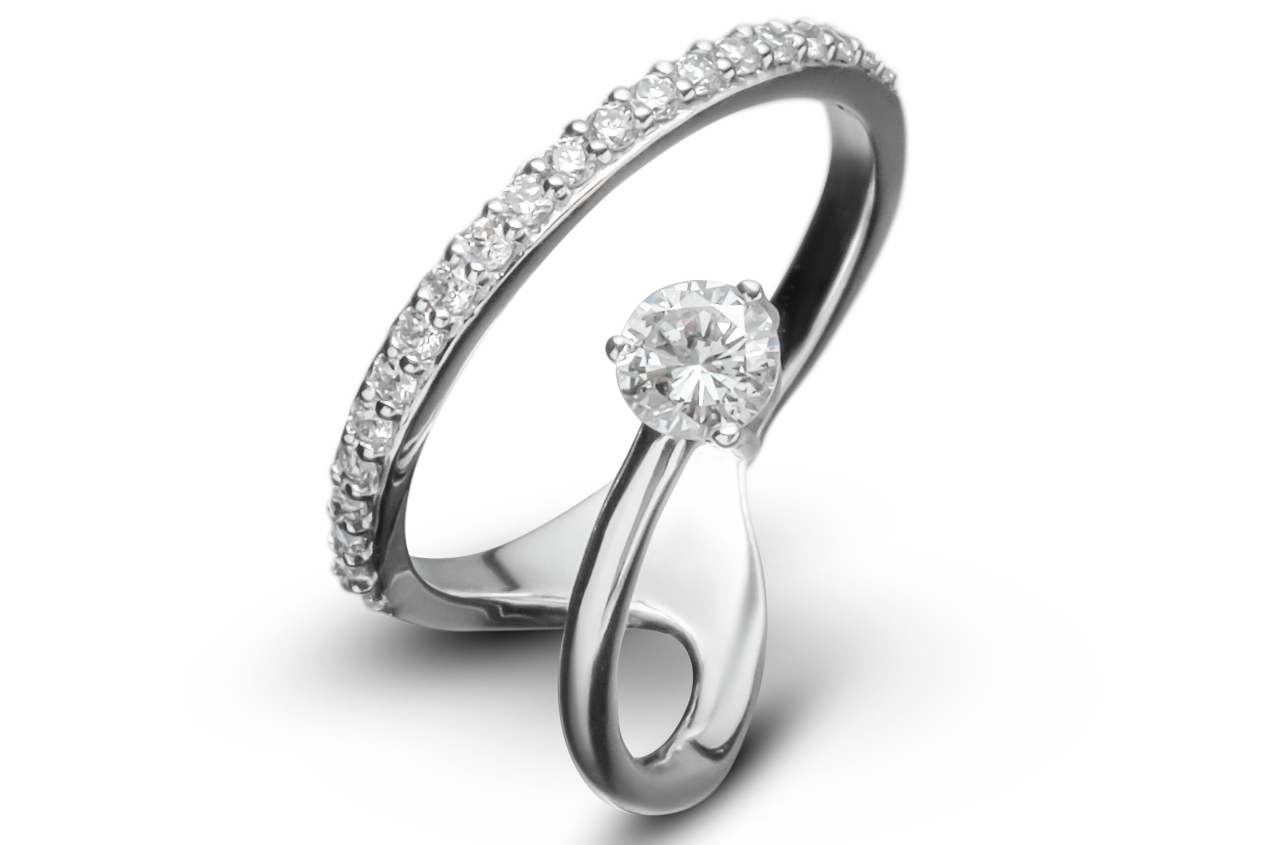 14 kt. White gold Ring Clarity enhanced 0.25 ct Diamond JB Bruno