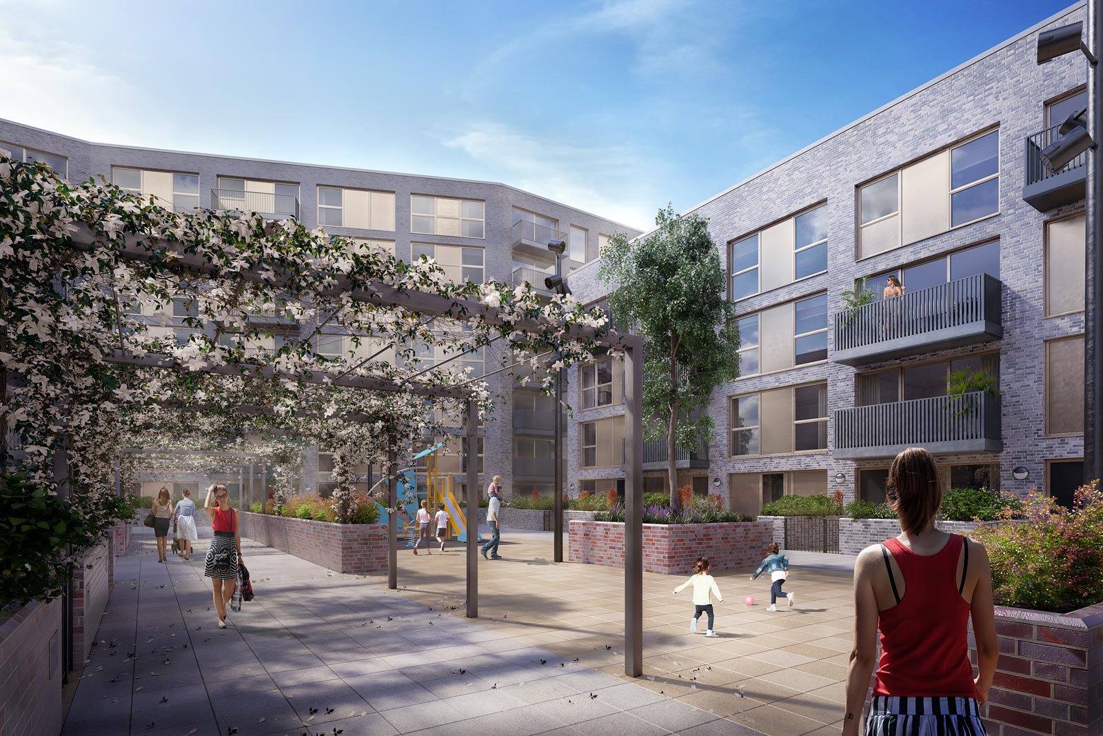 Podium garden at Neptune Wharf JBVIZ