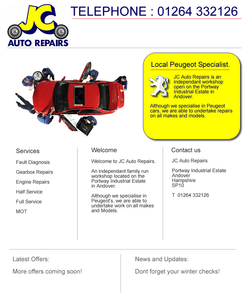 JC Auto Repairs Peugeot Specialist Andover Hampshire