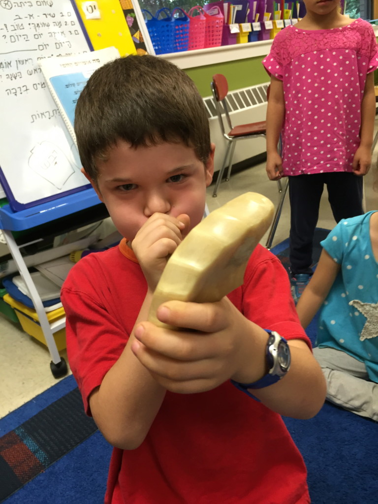 First Grade Shofar Blowers Jewish Community Day School of Rhode Island