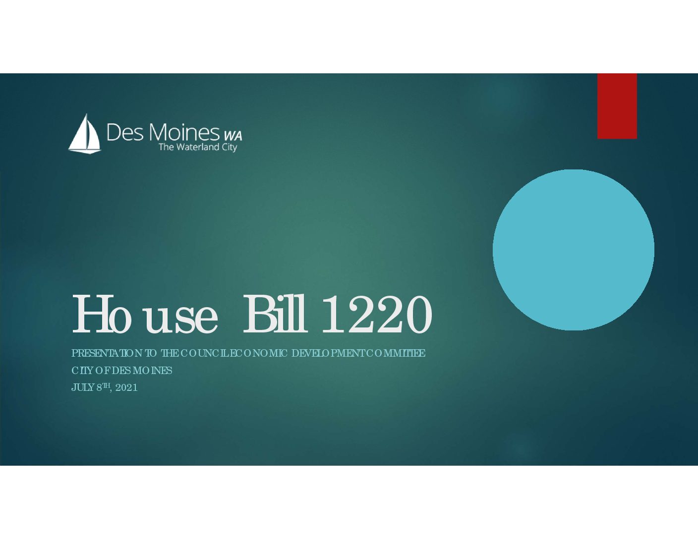 HB1220 Presentation to Economic Development Committee JC Harris For