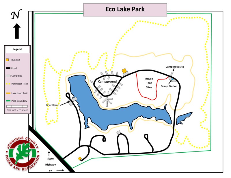 Jennings County Parks and Recreation Eco Lake Map