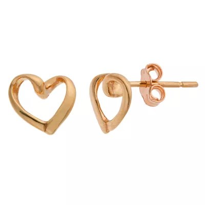 Itsy Bitsy 14K Rose Gold Over Silver 8.4mm Heart Stud Earrings JCPenney