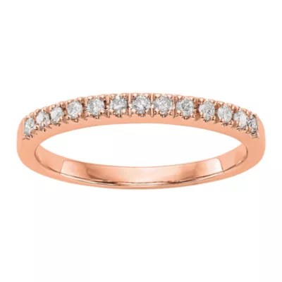 2MM 1/5 CT. T.W. Genuine White Diamond 14K Rose Gold Wedding Band