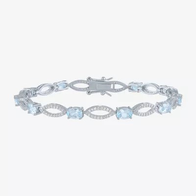 Gemstone Sterling Silver Oval Tennis Bracelet JCPenney