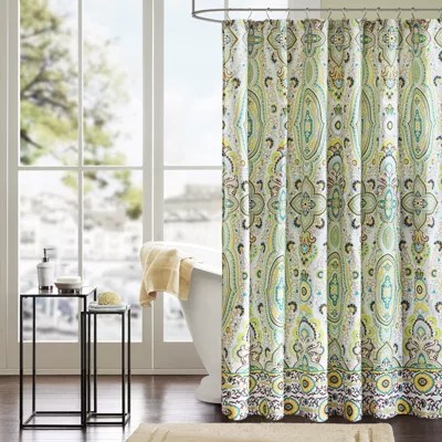 Intelligent Design Ellie Printed Shower Curtain , Color Green JCPenney