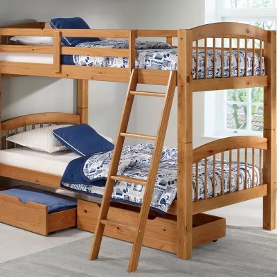 Spindle Twin Over Twin Bunk Bed with Storage Drawers JCPenney