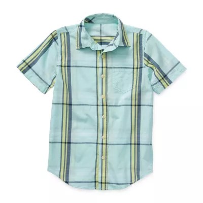 Arizona Little & Big Boys Short Sleeve ButtonDown Shirt