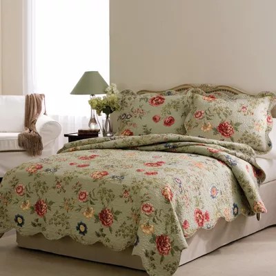 Edens Floral Print Quilt Set, Color Green JCPenney