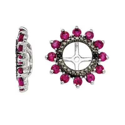 LabCreated Ruby and Black Sapphire Sterling Silver Earring Jackets, Color Red JCPenney
