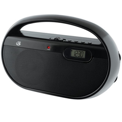 GPX R602B AM/FM Portable Clock Radio, Color Black
