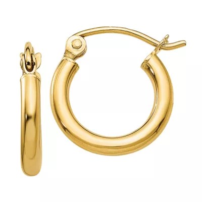 14K Gold 13mm Round Hoop Earrings JCPenney