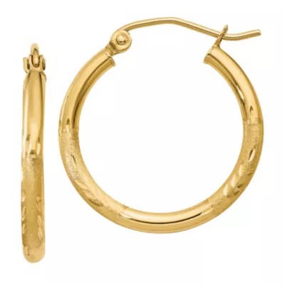 14K Gold 20mm Round Hoop Earrings JCPenney