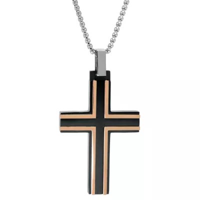 Mens Stainless Steel Cross Pendant Necklace JCPenney