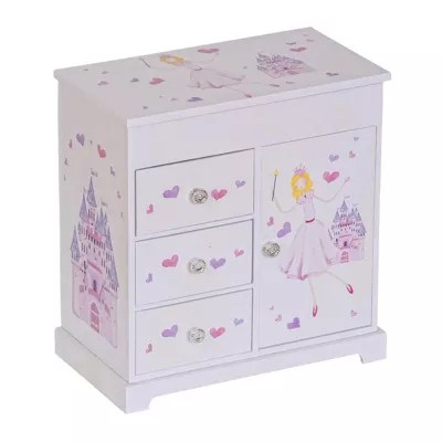 Mele & Co. Adalyn Musical Ballerina Wooden Jewelry Box, Color White