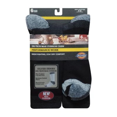 Dickies DriTech Max Cushion Work 6 Pair Crew Socks Mens JCPenney