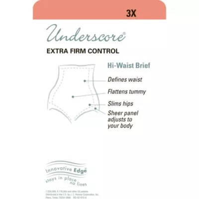 Underscore Innovative Edge® Sheer HighWaist Control Briefs 1293534 JCPenney