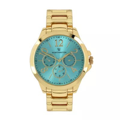 Worthington® Ladies Gold Tone And Blue Three Eye Bracelet Watches, Color Goldtone JCPenney
