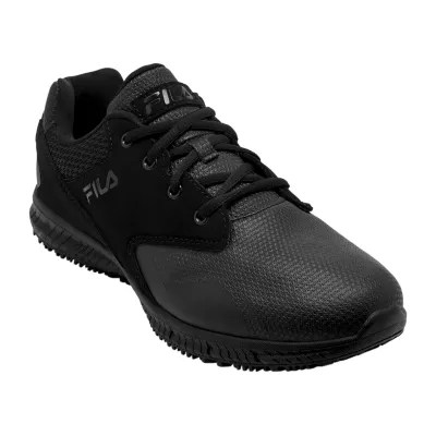 FILA Mens Memory Layers Slip Resistant Walking Shoes Wide Width, Color Black JCPenney