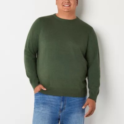 St. John's Bay Big and Tall Mens Crew Neck Long Sleeve Pullover Sweater