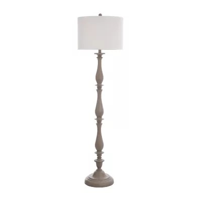 Stylecraft Charlton Distressed Gray Polyresin Floor Lamp, Color