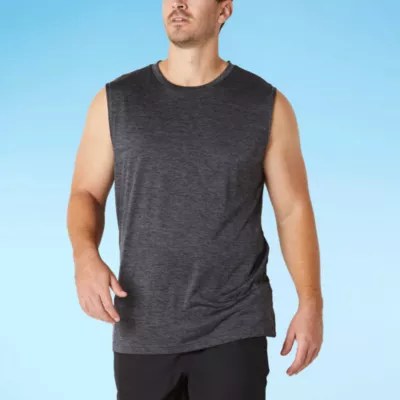 Xersion Mens Sleeveless Swim Shirt Big and Tall, Color Charcoal
