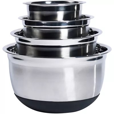 Denmark® 4pc. Stainless Steel Mixing Bowl Set with Silicone Base