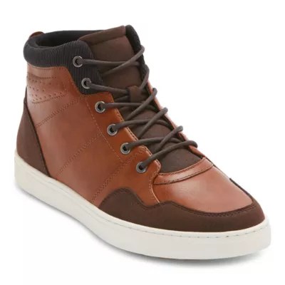 mutual weave Mens Winn Flat Heel Lace Up Boots, Color Brown JCPenney