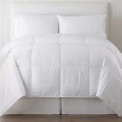350tc Damask Stripe DownAlternative ComforterJCPenney, Color White