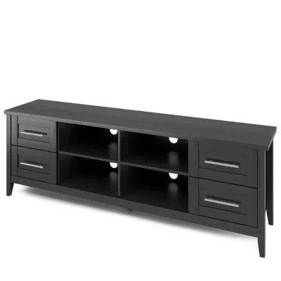 Jackson 71" Wide Storage TV Bench, Color Black Wood Grain JCPenney