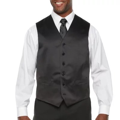 Stafford Coolmax Mens Big and Tall Classic Fit Tuxedo Vest, Color