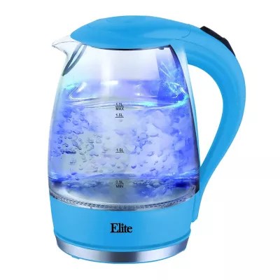 Elite Platinum EKT300BL 1.7 Liter Glass Cordless Electric Kettle