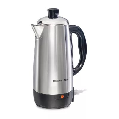 Hamilton Beach® 12-Cup Stainless Steel Percolator, Color: Black
