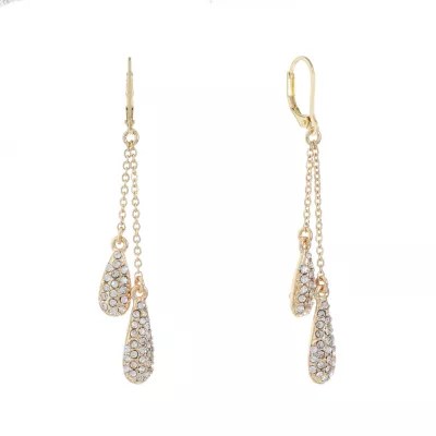 Jewelry Gold Tone Linear Drop Earrings, Color White JCPenney