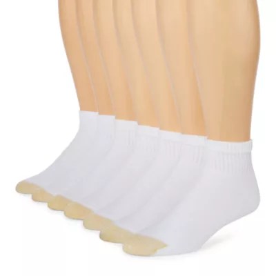 Gold Toe® 6pk. Athletic Quarter Socks + Bonus Pair, Color White