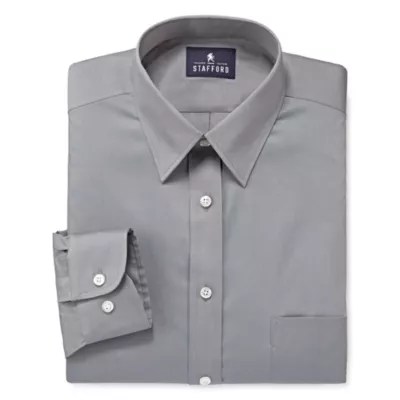 Stafford Mens Comfort Stretch Dress Shirt, Color Nickel JCPenney